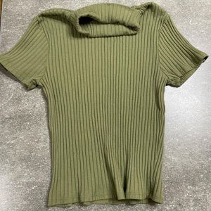 Olive Green Turtle Neck Top